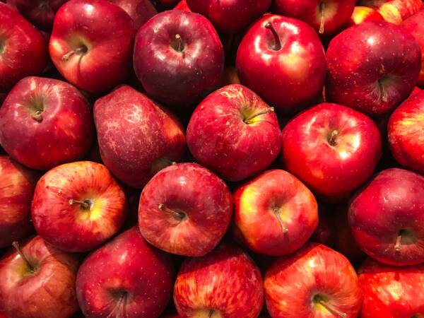 A vibrant collection of fresh red apples showcasing healthy abundance.